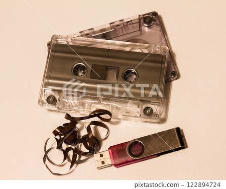 flash disk and audio cassette flash disk and audio cassette 122894724