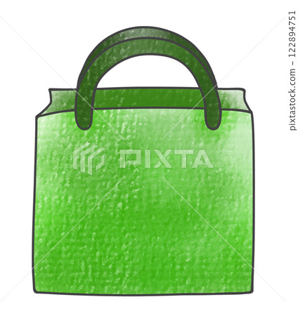 A simple, front-facing paper bag in an analog style A simple, front-facing paper bag in an analog style 122894751