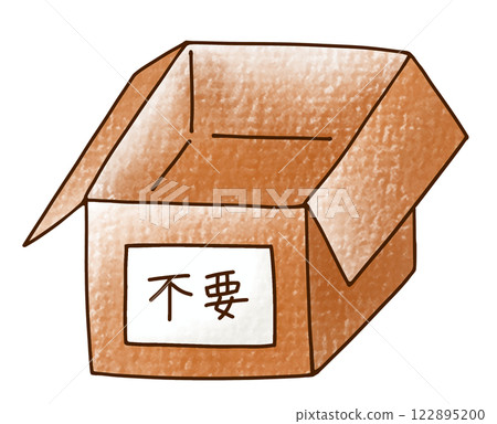 Simple and relaxed cardboard for decluttering (unnecessary labels) Analog style 122895200