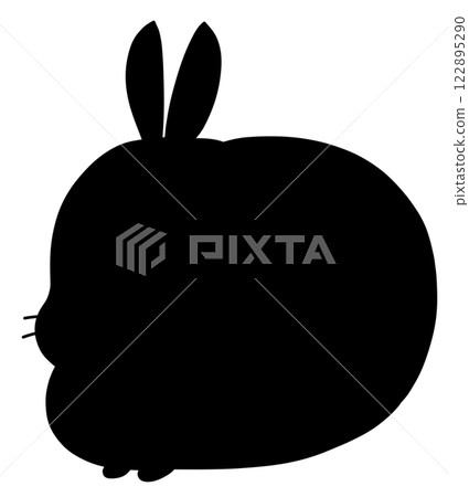 Silhouette of a rabbit sitting calmly (black) Silhouette of a rabbit sitting calmly (black) 122895290
