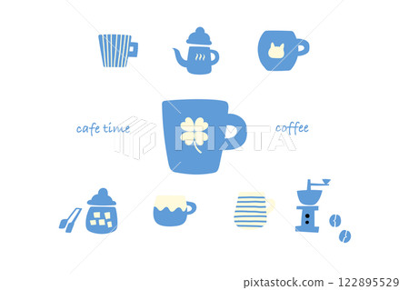 Illustration of various coffee cups 122895529