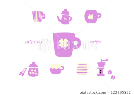 Illustration of various coffee cups 122895532