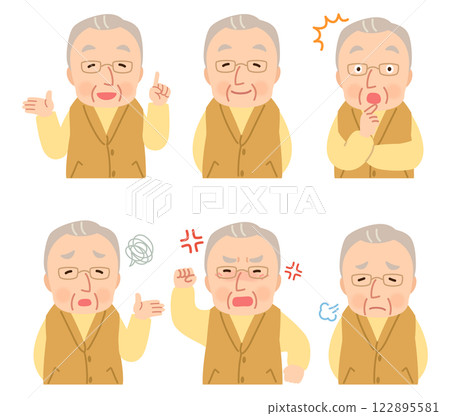 老人面部姿勢老年老人已故老人 122895581