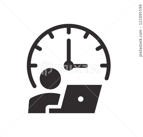 Work schedule icon. Vector illustration. Symbol of time tracking and planning. Work schedule icon. Vector illustration. Symbol of time tracking and planning. 122895599