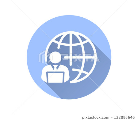 Online business flat icon with long shadow for graphic and web design. Online business flat icon with long shadow for graphic and web design. 122895646