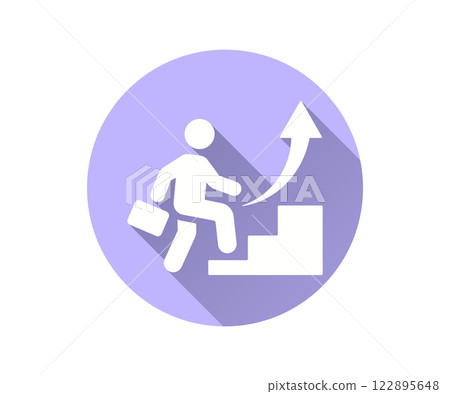 Career growth flat icon with long shadow for graphic and web design. 122895648