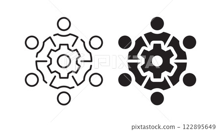 Teamwork icons. Vector illustration. Symbol of collaboration and workflow. Teamwork icons. Vector illustration. Symbol of collaboration and workflow. 122895649