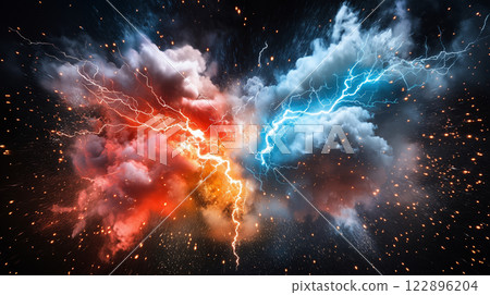 " Relative Red and Blue Energy Background ." 122896204