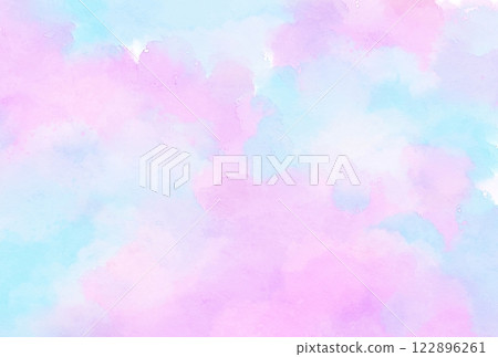 透明粉紅色和淺藍色水彩紋理背景材質 122896261