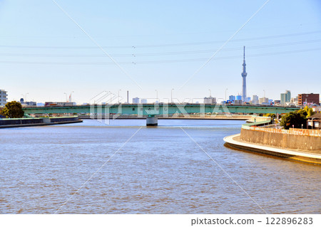 Takasago Bridge / Downstream from Nakagawa River / Looking toward Aoto Bridge (Katsushika Ward, Tokyo) [2025.1] 122896283