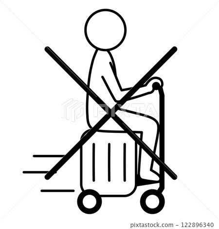 Prohibition on traveling with electric suitcases Symbol 122896340