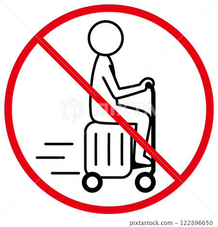 Prohibition on traveling with electric suitcases Symbol 122896650