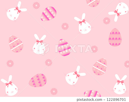Pink Easter eggs, flowers and rabbits wallpaper Pink Easter eggs, flowers and rabbits wallpaper 122896701