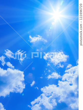 The sun in the blue sky 122896720