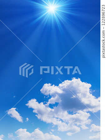 The sun in the blue sky 122896723