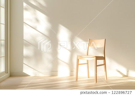 Crafted from maple wood with fine joints, this minimalist chair embodies Scandinavian simplicity  122896727