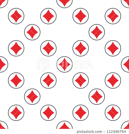 Circle with Diamonds Playing Card Suit vector solid seamless pattern 122896764