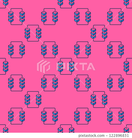 Block-Chain vector blue seamless pattern - Blockchain with 6 blocks Cryptocurrency background 122896831