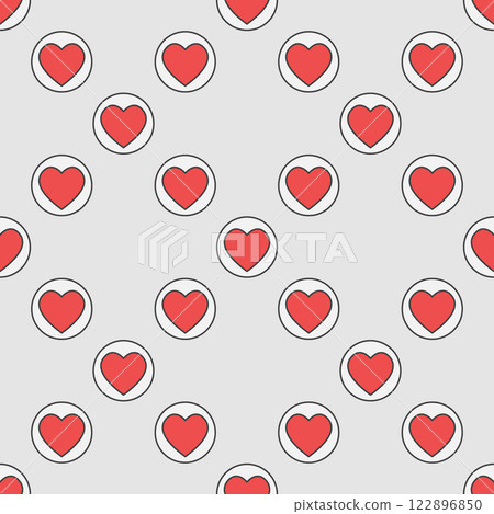 Hearts Suit vector round colored seamless pattern or background 122896850