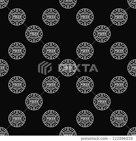 Poker Chip vector Gambling outline seamless pattern or background Poker Chip vector Gambling outline seamless pattern or background 122896858