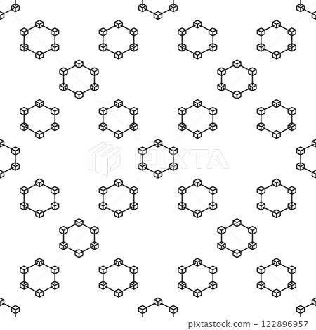 Block-Chain Cryptocurrency vector linear seamless pattern. Blockchain Crypto background 122896957