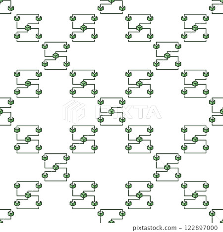 Blockchain with Five Blocks vector blue seamless pattern Blockchain with Five Blocks vector blue seamless pattern 122897000