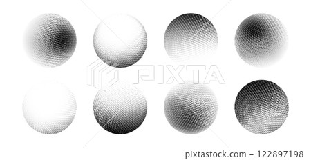 Grain dot sphere collection of halftone patterns 122897198