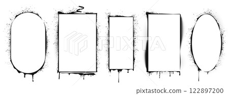 Black paint stencils set on white background 122897200