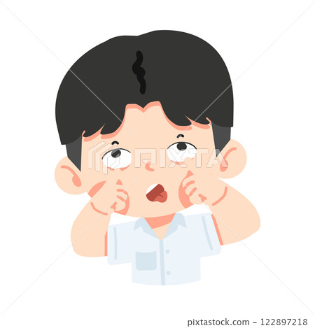 Illustration of a Surprised Boy 122897218