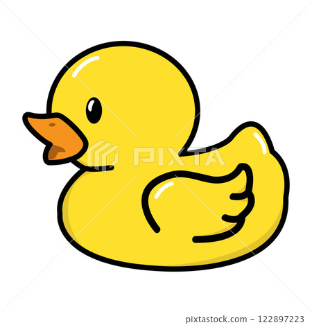 Cute yellow rubber duck flat Cute yellow rubber duck flat 122897223