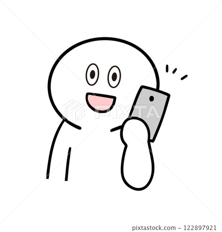 在電話裡玩得開心的簡筆畫 在電話裡玩得開心的簡筆畫 122897921
