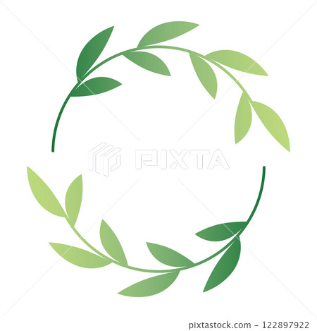 Beautiful green leaf circle frame Beautiful green leaf circle frame 122897922