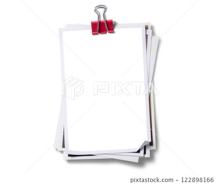 A frame for combining photos bound together with double clips A frame for combining photos bound together with double clips 122898166