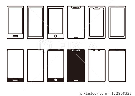 各種形狀的智慧型手機的簡單圖標 122898325