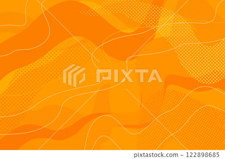 Background material Yellow Orange Geometric flow lines Dots Stripes Organic roundness Background 122898685