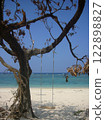 Beautiful tropical beach and azure sky 122898827