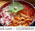 Salmon roe rice bowl, seafood rice bowl 122898830