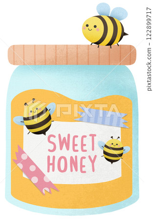 Cute Hand drawn sweet honey jar 122899717