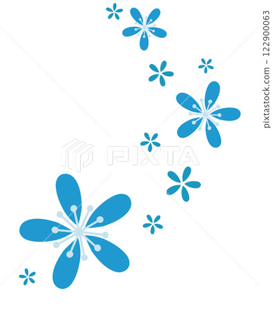 許多鮮豔的藍色花朵飄揚 122900063