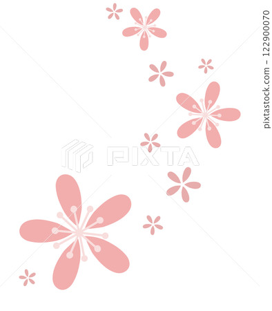Many pale pink flowers fluttering about 122900070