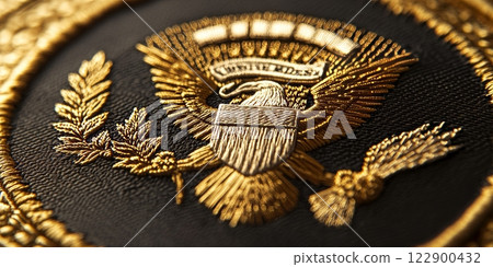 Embroidered presidential seal of the united states celebrating president's day 122900432