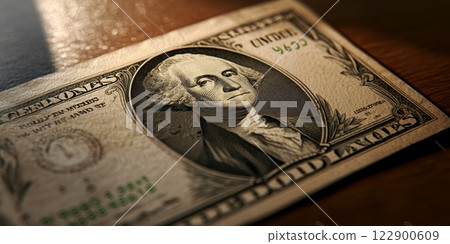 One dollar bill celebrating presidents' day featuring george washington 122900609