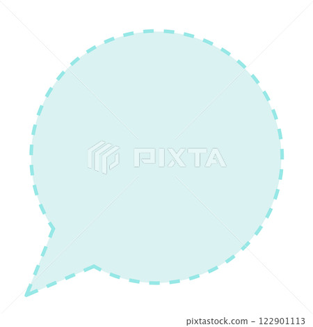 簡單虛線圓形對話泡泡（淺藍色） 122901113