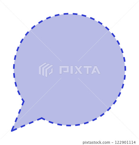 簡單虛線圓形對話泡泡（藍色） 122901114