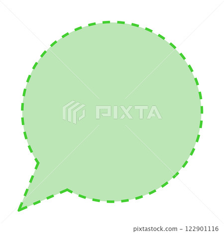 簡單虛線圓形對話泡泡（綠色） 122901116