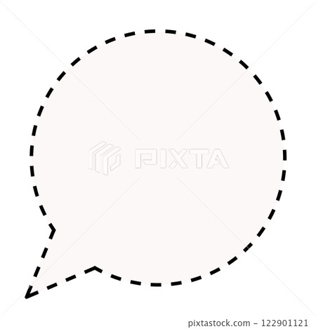 Simple dashed round speech bubble (black and white) Simple dashed round speech bubble (black and white) 122901121