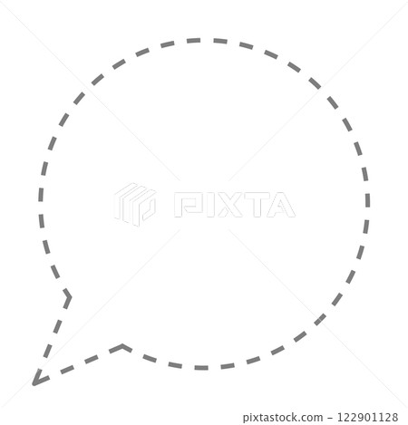 Simple dashed round speech bubble (line art only, gray) Simple dashed round speech bubble (line art only, gray) 122901128