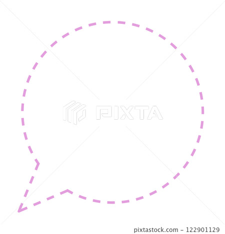 簡單虛線圓形對話泡泡（僅畫線，粉紅色） 122901129