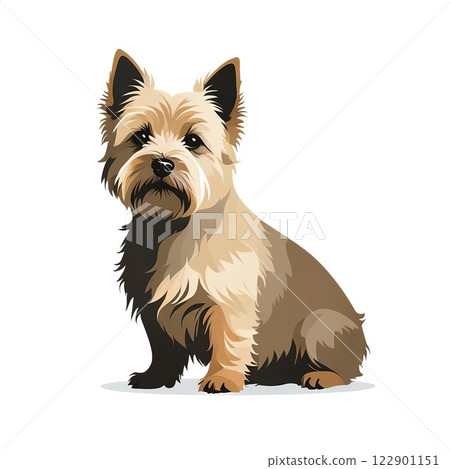 一隻可愛的凱恩梗犬的插圖 122901151