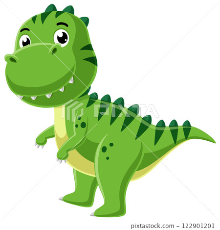Baby tyrannosaurus cartoon on white background 122901201